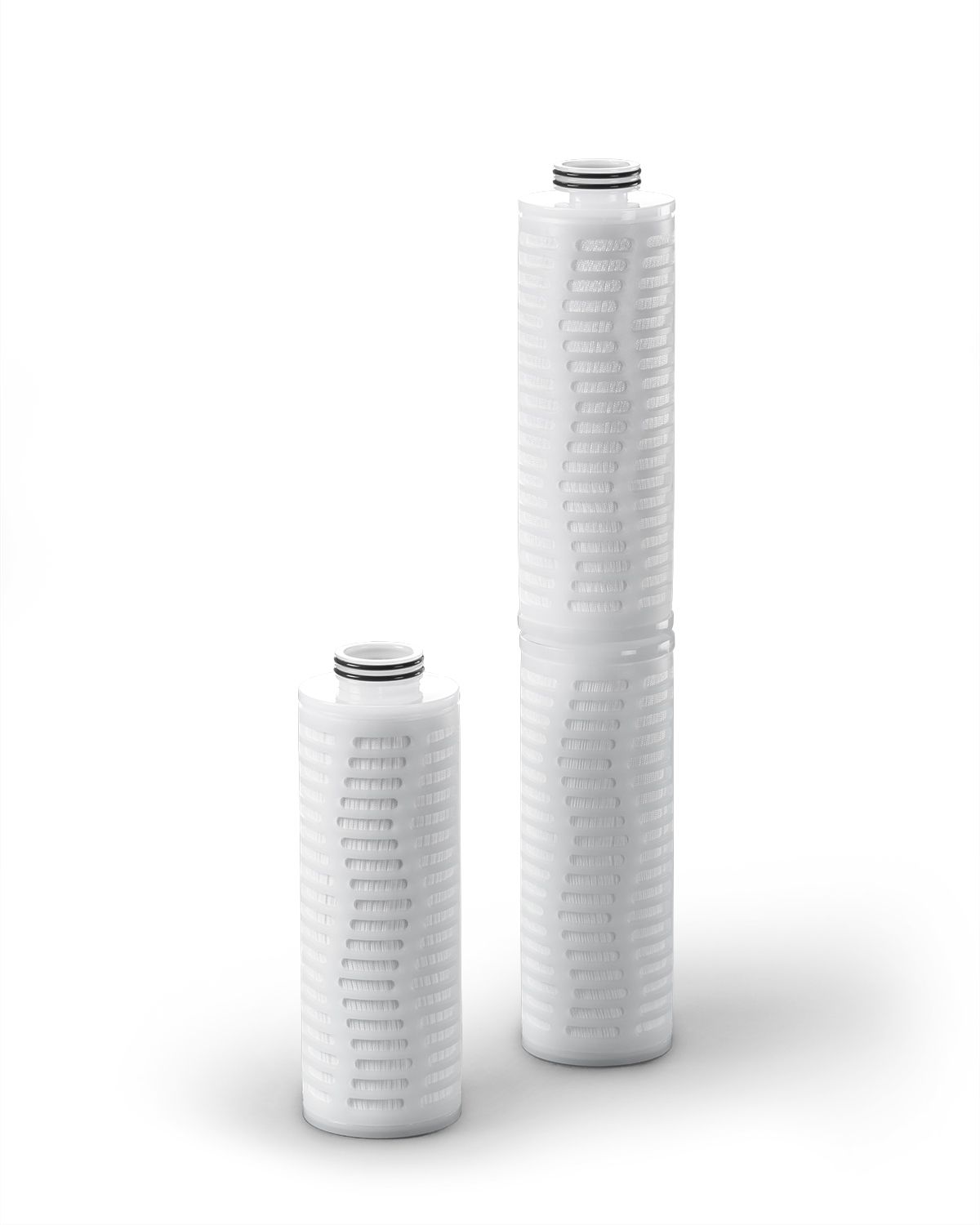 Entegris Microgard Gen 1 UPE 官方产品实物图，用于说明 bulk 光刻胶与光化学品过滤产品形态